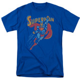 Superman Life Like Action Adult 18/1 T-Shirt Royal Blue