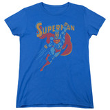 Superman Life Like Action Women's T-Shirt Royal Blue