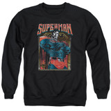 Superman Head Bang Adult Crewneck Sweatshirt Black