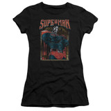 Superman Head Bang Junior Women's Sheer T-Shirt Black