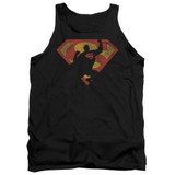 Superman S Shield Knockout Adult Tank Top T-Shirt Black