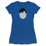 Superman Supes Head Junior Women's Sheer T-Shirt Royal Blue