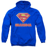 Superman Super Grandma Adult Pullover Hoodie Sweatshirt Royal Blue