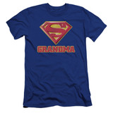 Superman Super Grandma Premuim Canvas Adult Slim Fit 30/1 T-Shirt Royal Blue