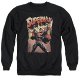 Superman Lift Up Adult Crewneck Sweatshirt Black
