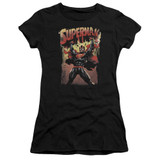 Superman Lift Up Junior Women's Sheer T-Shirt Black