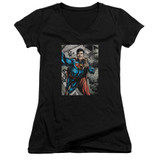 Superman Super Selfie Junior Women's V-Neck T-Shirt Black