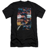 Superman Torn Collage Adult 30/1 T-Shirt Black