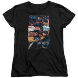 Superman Torn Collage Women's T-Shirt Black