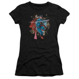 Superman Rock Breaker Junior Women's Sheer T-Shirt Black