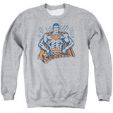 Superman Vintage Stance Adult Crewneck Sweatshirt Athletic Heather