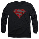 Superman Elephant Rose Shield Adult Long Sleeve T-Shirt Black