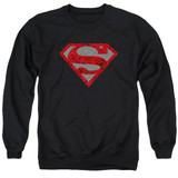 Superman Elephant Rose Shield Adult Crewneck Sweatshirt Black