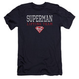 Superman Lifting Team Premium Canvas Adult Slim Fit 30/1 T-Shirt Navy