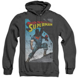 Superman Alternate Adult Heather Hoodie Sweatshirt Black