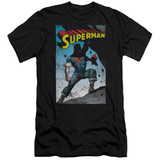 Superman Alternate Premium Canvas Adult Slim Fit 30/1 T-Shirt Black