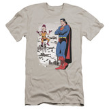 Superman Disbelief Premium Canvas Adult Slim Fit 30/1 T-Shirt Silver