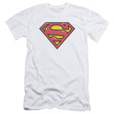 Superman Airbrush Shield Adult 30/1 T-Shirt White