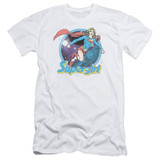Superman Supergirl Airbrush Adult 30/1 T-Shirt White