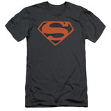 Superman Vintage Shield Collage Adult 30/1 T-Shirt Charcoal