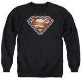 Superman Chained Shield Adult Crewneck Sweatshirt Black