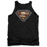 Superman Chained Shield Adult Tank Top T-Shirt Black