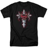 Superman Gothic Steel Logo Adult 18/1 T-Shirt Black