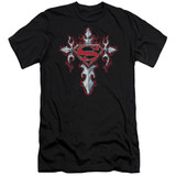 Superman Gothic Steel Logo Premium Canvas Adult Slim Fit 30/1 T-Shirt Black
