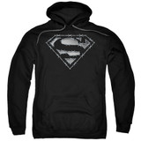 Superman Barbed Wire Adult Pullover Hoodie Sweatshirt Black