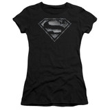 Superman Barbed Wire Junior Women's Sheer T-Shirt Black