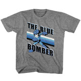 Mega Man Blue Bomber Stripes Graphite Heather Youth T-Shirt