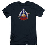 NASA Sts 1 Mission Patch Adult 30/1 T-Shirt Navy