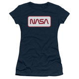 NASA Rectangular Logo Junior Women's T-Shirt Navy