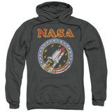 NASA Retro Shuttle Adult Pullover Hoodie Sweatshirt Charcoal