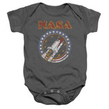 NASA Retro Shuttle Baby Onesie T-Shirt Charcoal