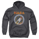 NASA Retro Shuttle Youth Pullover Hoodie Sweatshirt Charcoal