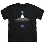 NASA Moon Landing Simple Youth T-Shirt Black