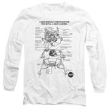 NASA Lunar Module Diagram Adult Long Sleeve T-Shirt White