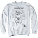 NASA Lunar Module Diagram Adult Crewneck Sweatshirt White