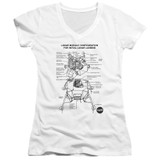 NASA Lunar Module Diagram Junior Women's V-Neck T-Shirt White