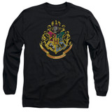 Harry Potter Hogwarts Crest Adult Long Sleeve T-Shirt Black