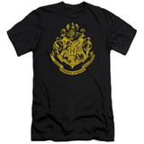 Harry Potter Hogwarts Crest Premium Adult 30/1 T-Shirt Black