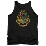 Harry Potter Hogwarts Crest Adult Tank Top T-Shirt Black