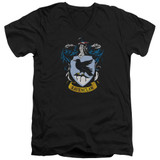 Harry Potter Ravenclaw Crest Adult V-Neck T-Shirt Black