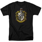 Harry Potter Hufflepuff Crest Adult 18/1 T-Shirt Black