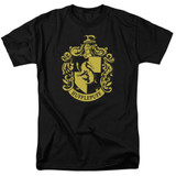 Harry Potter Hufflepuff Crest Adult 18/1 T-Shirt Black