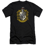 Harry Potter Hufflepuff Crest Adult 30/1 T-Shirt Black