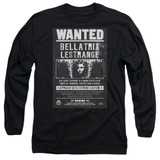 Harry Potter Wanted Bellatrix Adult Long Sleeve T-Shirt Black