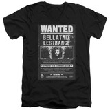 Harry Potter Wanted Bellatrix Adult V-Neck T-Shirt Black