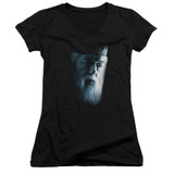 Harry Potter Dumbledore Face Junior Women's V-Neck T-Shirt Black